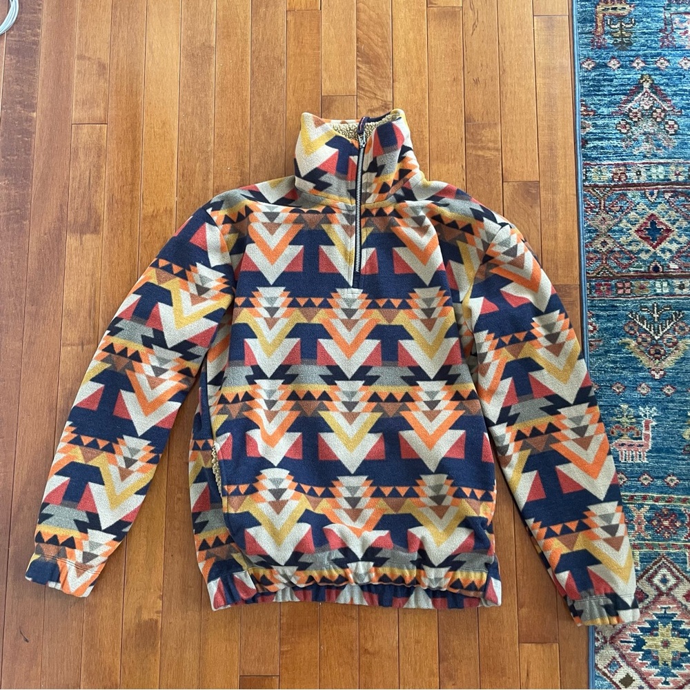 Zara Multicolor Geometric Fleece Jacket